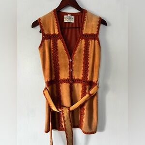 Vintage Suede/Crochet Vest